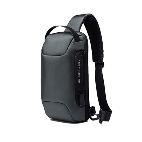 Diese moderne Umhängetasche verfügt über ein diebstahlsicheres Zahlenschloss, mehrere Fächer und einen verstellbaren Schultergurt und ist somit ideal zum Wandern und Trekking (Grau) von FDOIUTU