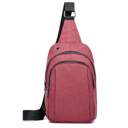 FDOIUTU Diebstahlsichere Umhängetasche, moderne wasserdichte Crossbody-Tasche, mehrere Reißverschlussfächer, Unisex-Messenger-Tasche, geeignet für den täglichen Gebrauch und Reisen (Jujube rot) von FDOIUTU