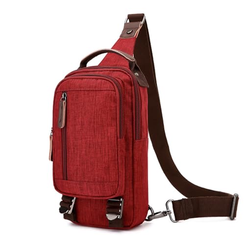 FDOIUTU Diebstahlsichere Umhängetasche mit mehreren Reißverschlussfächern, wasserdichtem Material und einem verstellbaren Schultergurt – perfekt für den Alltag (Kastanienbraun) von FDOIUTU