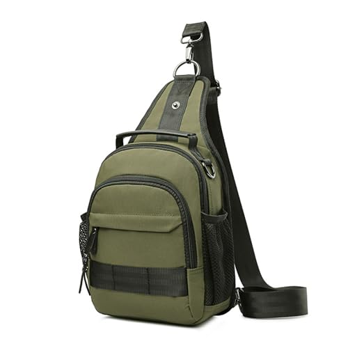 FDOIUTU Diese moderne Umhängetasche verfügt über mehrere Reißverschlussfächer, einen verstellbaren Schultergurt und ein geräumiges Hauptfach (Armeegrün) von FDOIUTU
