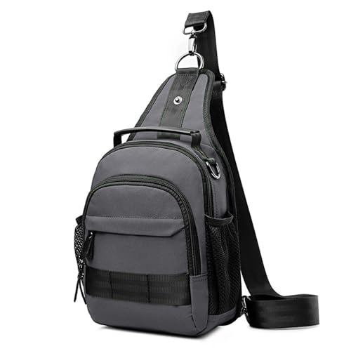 FDOIUTU Diese moderne Umhängetasche verfügt über mehrere Reißverschlussfächer, einen verstellbaren Schultergurt und ein geräumiges Hauptfach (Grau) von FDOIUTU