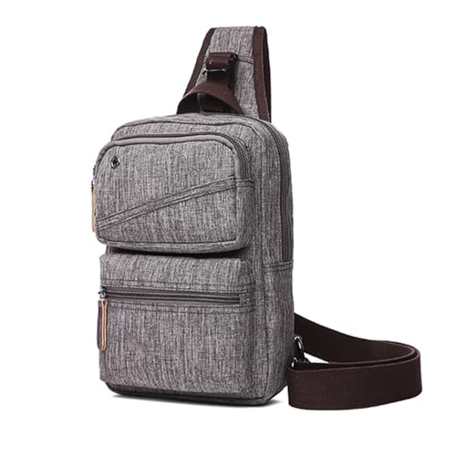 FDOIUTU Eine moderne Umhängetasche aus wasserabweisendem Material, mehreren Reißverschlussfächern und einer Unisex-Umhängetasche mit verstellbarem Schultergurt (Grau) von FDOIUTU