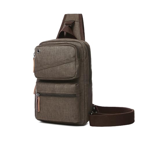 FDOIUTU Eine moderne Umhängetasche aus wasserabweisendem Material, mehreren Reißverschlussfächern und einer Unisex-Umhängetasche mit verstellbarem Schultergurt (Khaki) von FDOIUTU