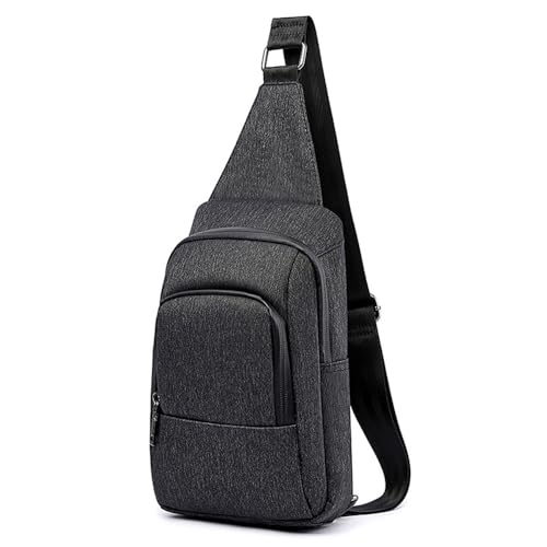 FDOIUTU Moderne Umhängetasche mit mehreren Reißverschlussfächern und verstellbarem Schultergurt, perfekt für Damen und Herren, perfekt als Messenger-Tasche oder lässige Crossbody-Tasche (Schwarz) von FDOIUTU