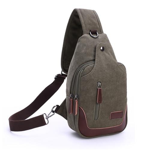 FDOIUTU Unisex Umhängetasche, Diebstahlsichere Messenger Bag, Mehrere Reißverschlussfächer, Verstellbarer Schultergurt, Moderne Umhängetasche für die Reise (Armeegrün) von FDOIUTU