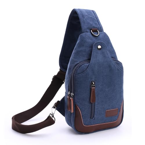 FDOIUTU Unisex Umhängetasche, Diebstahlsichere Messenger Bag, Mehrere Reißverschlussfächer, Verstellbarer Schultergurt, Moderne Umhängetasche für die Reise (Dunkelblau) von FDOIUTU
