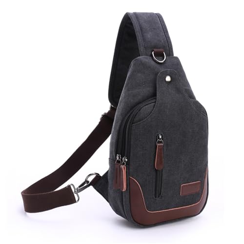 FDOIUTU Unisex Umhängetasche, Diebstahlsichere Messenger Bag, Mehrere Reißverschlussfächer, Verstellbarer Schultergurt, Moderne Umhängetasche für die Reise (Schwarz) von FDOIUTU