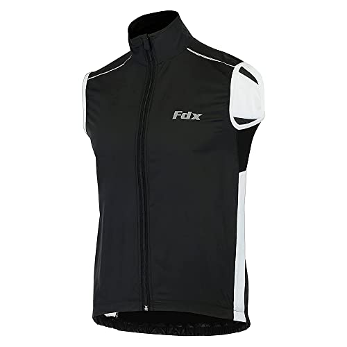 FDX Herren Fahrradweste für die Dusche, winddicht, faltbar, atmungsaktiv(Schwarz-3XL) von FDX