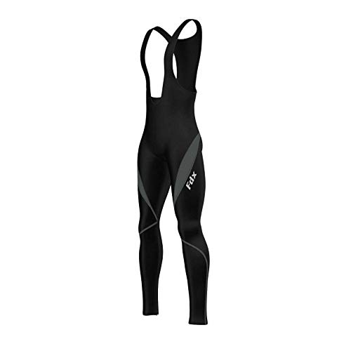 FDX Herren Radsport Trägerhose - Gepolsterte Thermisch leicht Trägerhose atmungsaktiv, schnell trocknend, Roubaix Stoff Trägerhosen mit Reißverschluss hinten Tasche - Winter, Fahrrad Hose von FDX