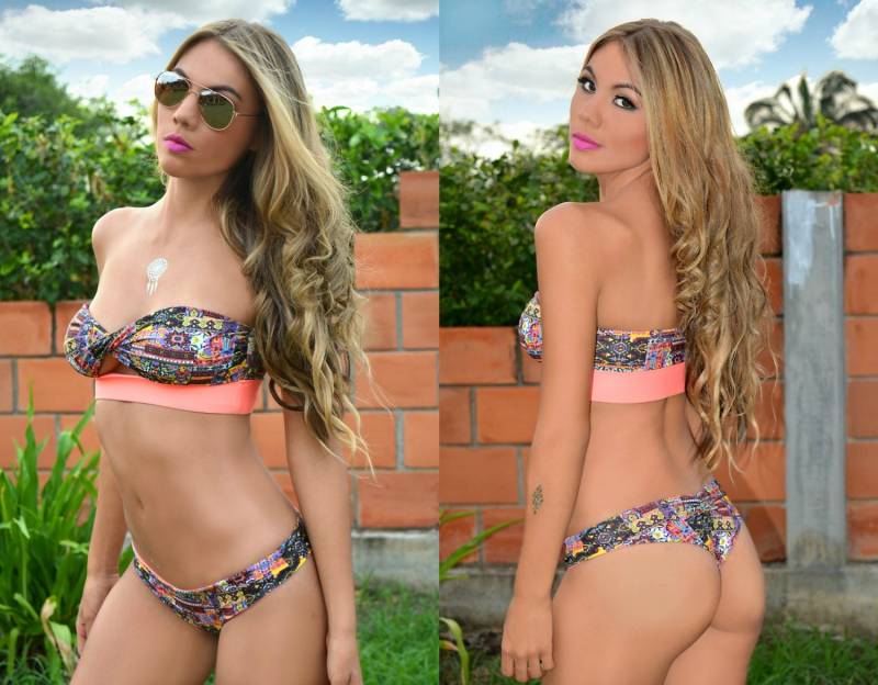 Set Twist Bandeau/Reversibl Cheeky Agadir/Coral von FDboutique