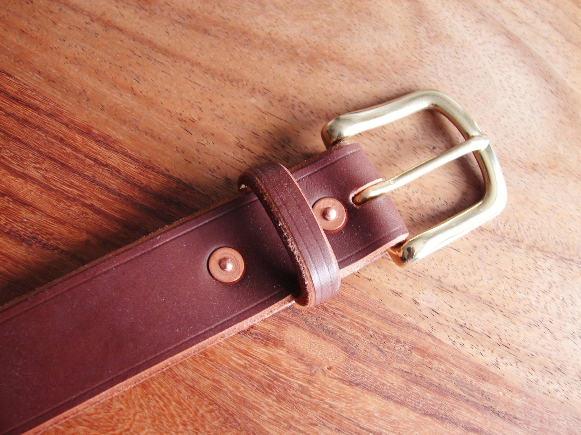 Braunledergürtel, Messingschnalle - 1 1/4" Breit Auf Größe Gefertigt Braunledergürtel, Messingschnalle - 1 1/4" Breit Auf Größe Gefertigt von FDixonCrafts