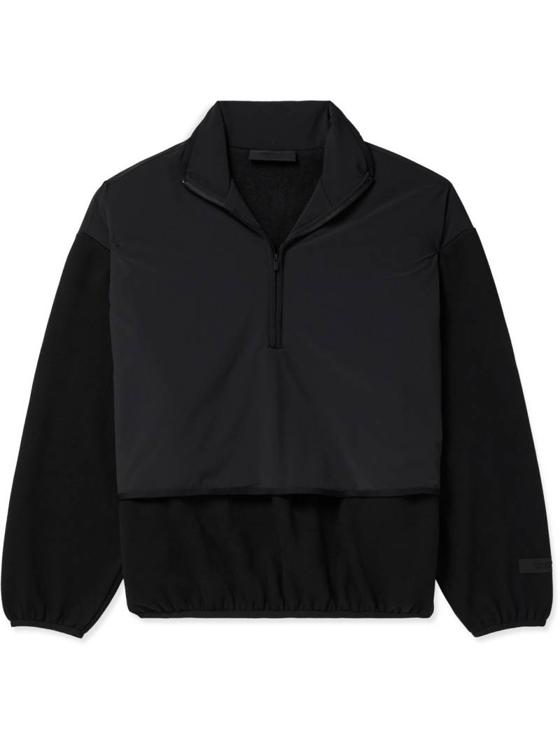 FEAR OF GOD ESSENTIALS - Layered Cotton-Blend Fleece and Shell Half-Zip Sweatshirt - Men - Black - M von FEAR OF GOD ESSENTIALS