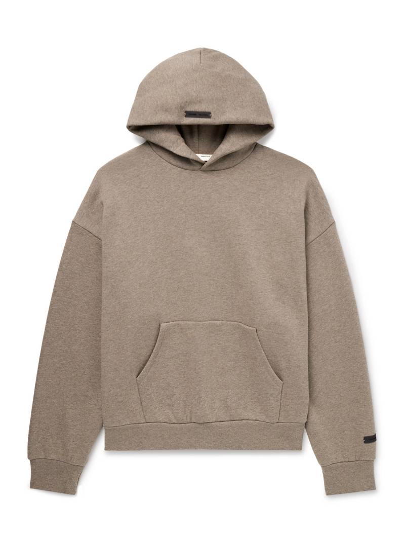 FEAR OF GOD ESSENTIALS - Logo-Appliquéd Cotton-Blend Jersey Hoodie - Men - Brown - XS von FEAR OF GOD ESSENTIALS