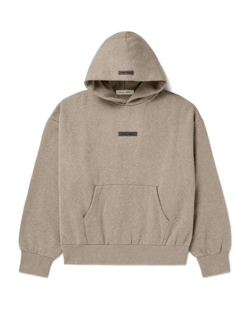 FEAR OF GOD ESSENTIALS - Oversized Logo-Appliquéd Cotton-Blend Jersey Hoodie - Men - Brown - L von FEAR OF GOD ESSENTIALS