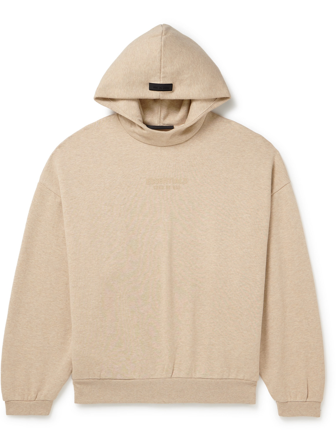 FEAR OF GOD ESSENTIALS - Oversized Logo-Appliquéd Cotton-Blend Jersey Hoodie - Men - Neutrals - M von FEAR OF GOD ESSENTIALS