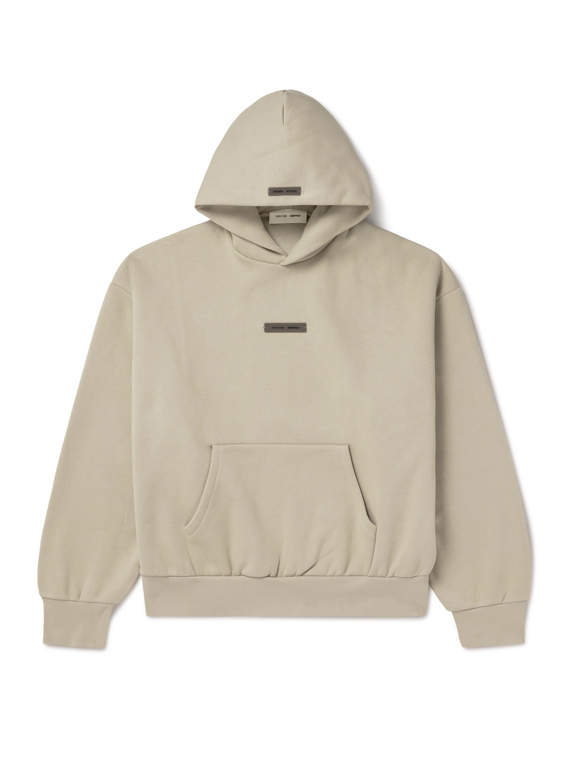 FEAR OF GOD ESSENTIALS - Oversized Logo-Appliquéd Cotton-Blend Jersey Hoodie - Men - Neutrals - XXL von FEAR OF GOD ESSENTIALS