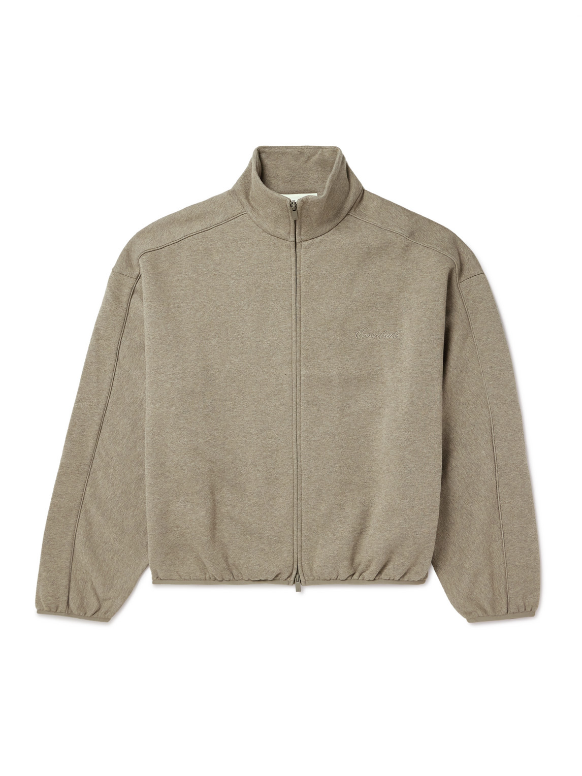 FEAR OF GOD ESSENTIALS - Oversized Logo-Appliquéd Cotton-Blend Jersey Zip-Up Sweatshirt - Men - Brown - XXL von FEAR OF GOD ESSENTIALS
