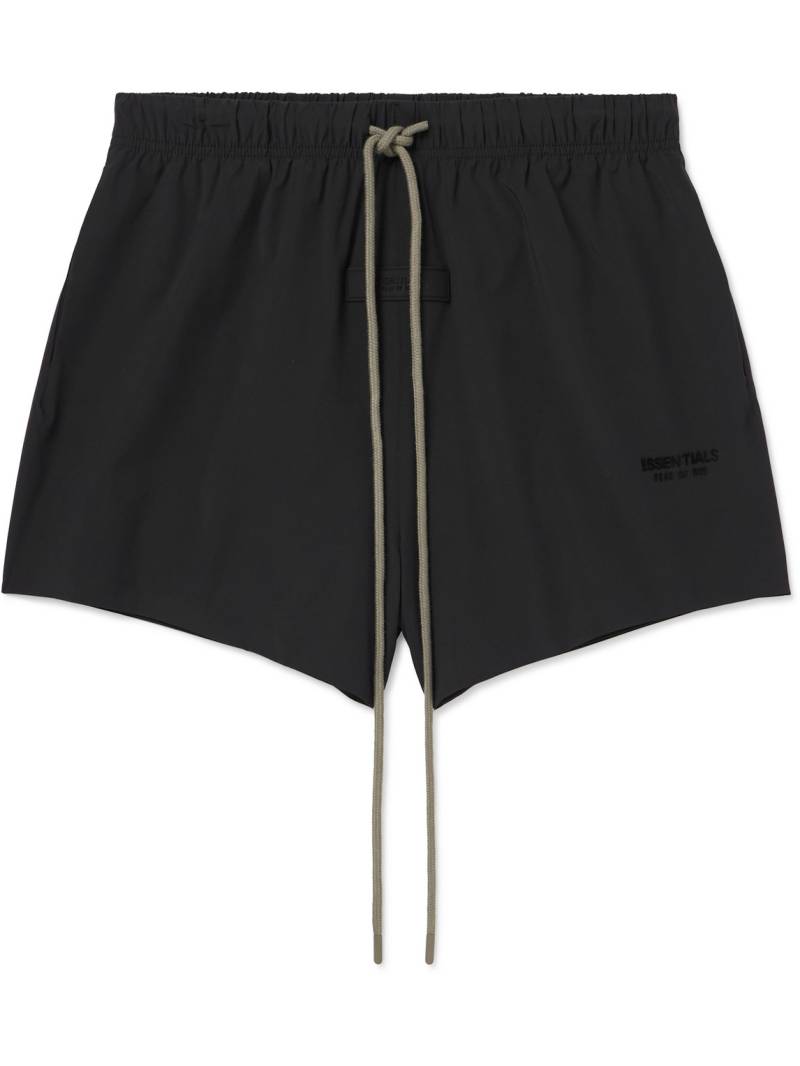 FEAR OF GOD ESSENTIALS - Straight-Leg Logo-Appliquéd Shell Drawstring Shorts - Men - Black - M von FEAR OF GOD ESSENTIALS