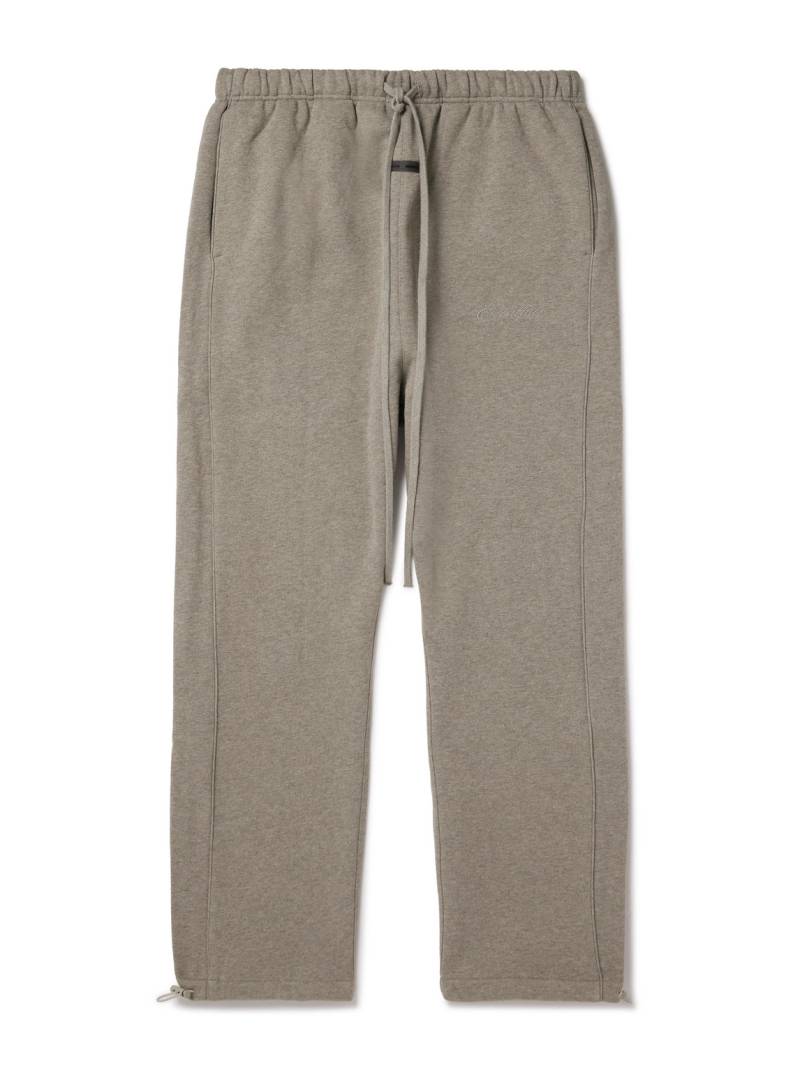 FEAR OF GOD ESSENTIALS - Tapered Logo-Appliquéd Cotton-Blend Jersey Sweatpants - Men - Brown - XS von FEAR OF GOD ESSENTIALS