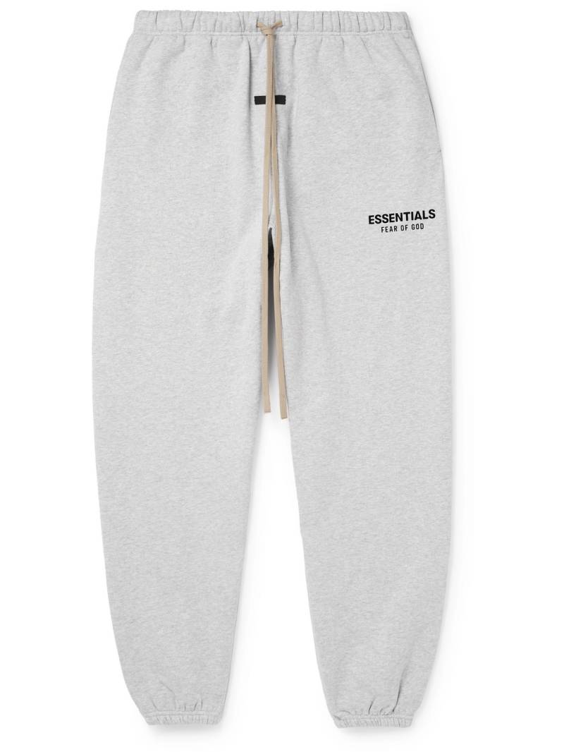FEAR OF GOD ESSENTIALS - Tapered Logo-Appliquéd Cotton-Blend Jersey Sweatpants - Men - Gray - XXS von FEAR OF GOD ESSENTIALS