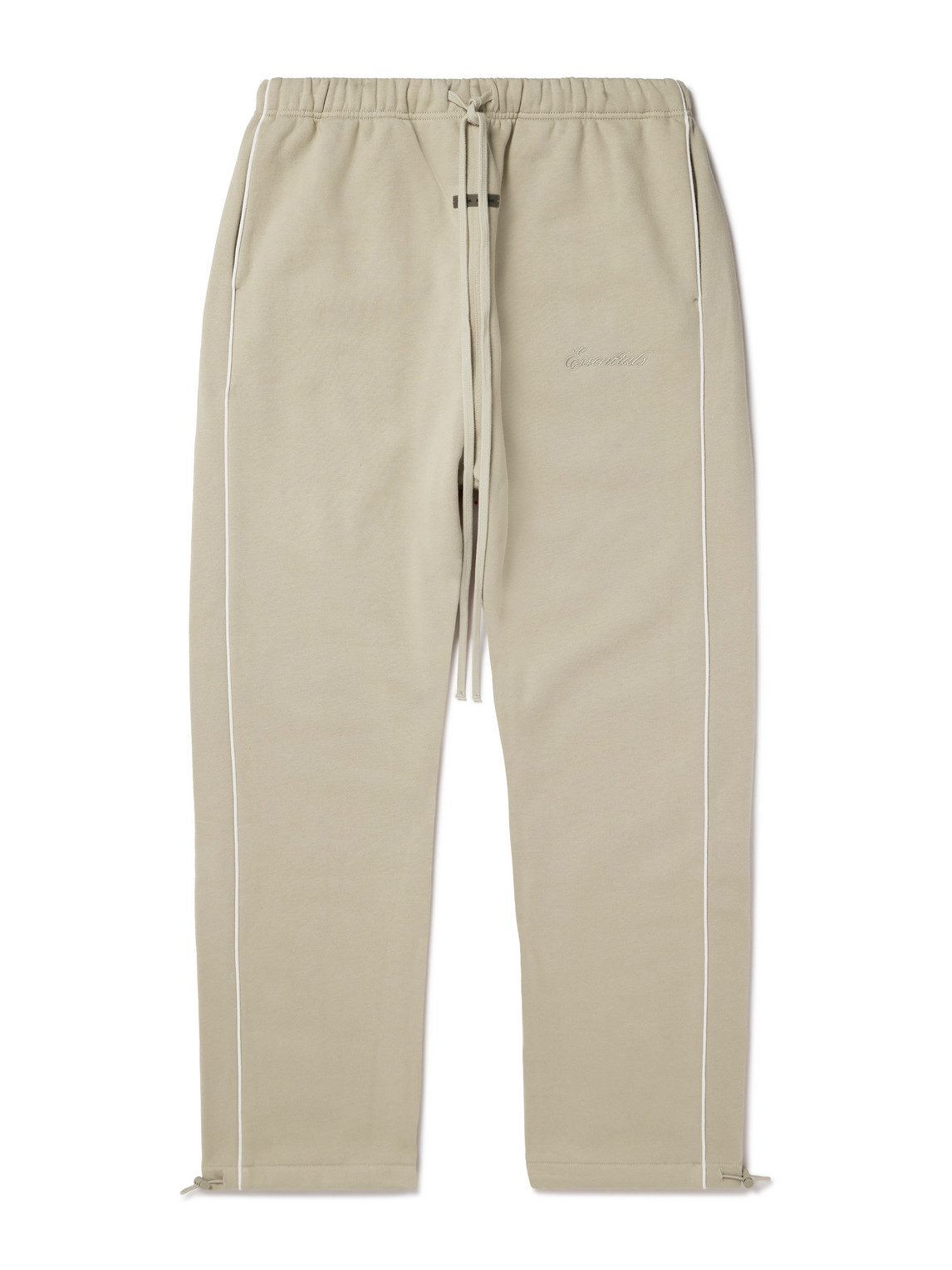 FEAR OF GOD ESSENTIALS - Tapered Logo-Appliquéd Cotton-Blend Jersey Sweatpants - Men - Neutrals - M FEAR OF GOD ESSENTIALS - Tapered Logo-Appliquéd Cotton-Blend Jersey Sweatpants - Men - Neutrals - M von FEAR OF GOD ESSENTIALS