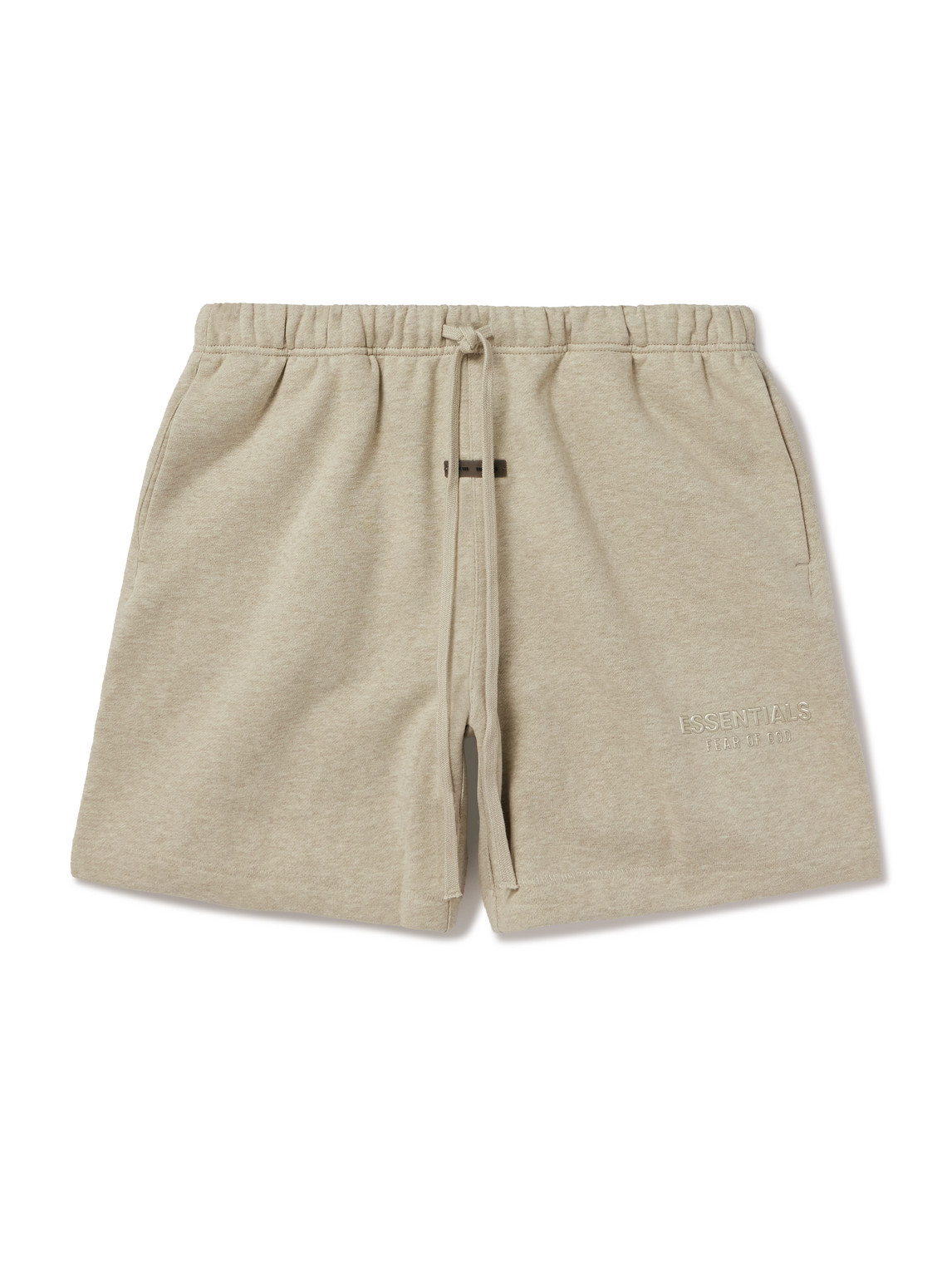 FEAR OF GOD ESSENTIALS - Wide-Leg Logo-Appliquéd Cotton-Blend Jersey Drawstring Shorts - Men - Gray - XXL von FEAR OF GOD ESSENTIALS