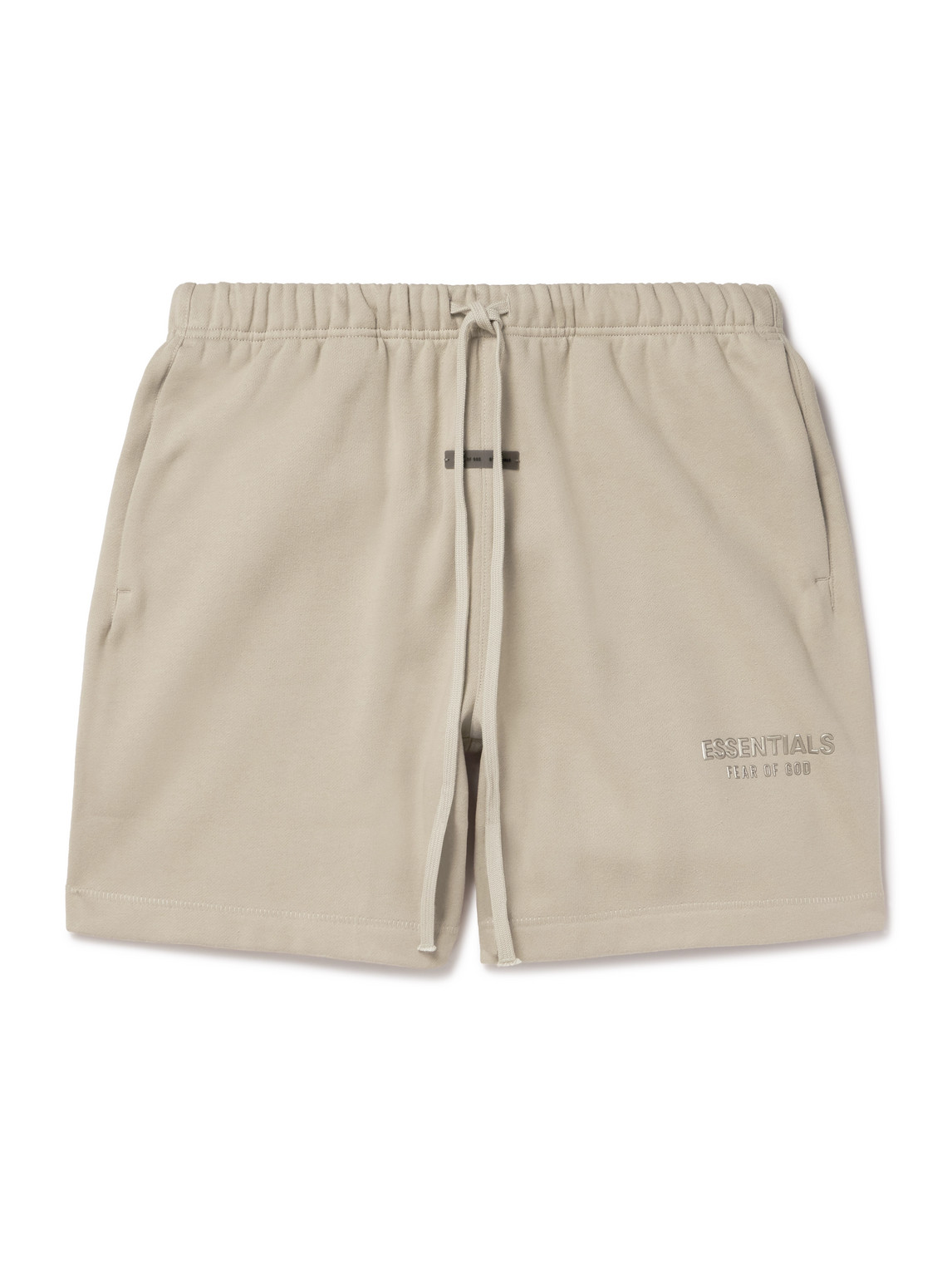 FEAR OF GOD ESSENTIALS - Wide-Leg Logo-Appliquéd Cotton-Blend Jersey Drawstring Shorts - Men - Neutrals - M von FEAR OF GOD ESSENTIALS
