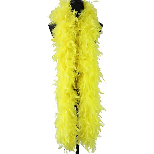 FEARAFTS Federboa zum Basteln Flauschige Truthahnfedern Boa DIY Mädchen Verkleidung Zubehör Weihnachten Karneval Theater ca. 2 Meter lang - ca. 90 G. (Gelb) von FEARAFTS