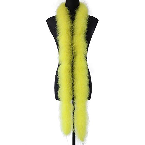 Fearafts 22 Gramm flauschige Marabufedern, Boas zum Basteln, Kostüm, Boa-Zubehör, Hochzeitsdekoration, Weihnachtsbaum-Federn, Boas, 2 Yards/pcs (gelb) von FEARAFTS