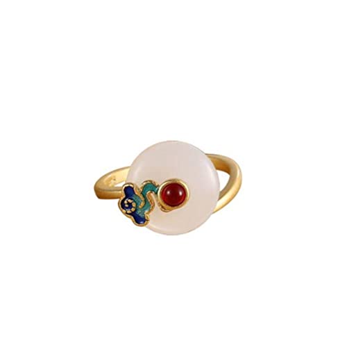 Angstring für Frauen, Stimmungsringe, Geschenkring, S925 Sterling Silber Ring, weiblicher Kurzstil weiblicher Ring Emaille Wolke Offener Ring Nephrit Anhänger Weißer Jade Gio Angstring für Frauen, Stimmungsringe, Geschenkring, S925 Sterling Silber Ring, weiblicher Kurzstil weiblicher Ring Emaille Wolke Offener Ring Nephrit Anhänger Weißer Jade Gio von FEATUR