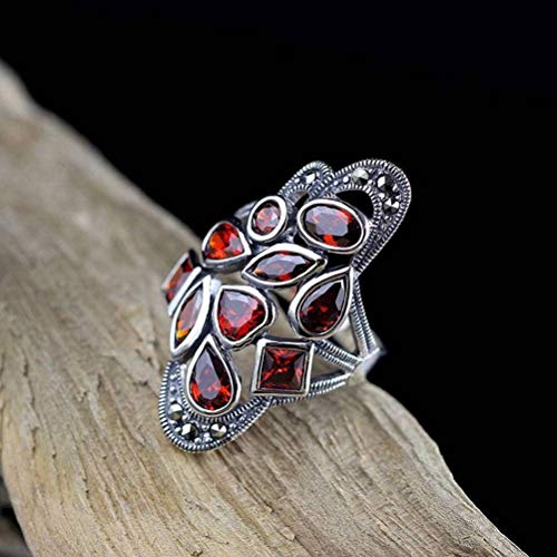 Herren Ringe Edelstahl Ringe Ehering Versprechen Ring Chinesischer Stil Schmuck S925 Pure Silber Ring Persönlichkeit Thai Silber Weibliche Form Mosa von FEATUR