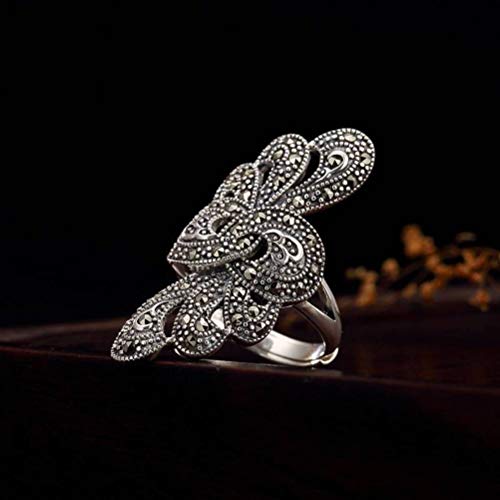 Herren Ringe Edelstahl Ringe Versprechen Ehering Ring Chinesischer Stil Ring S925 Markasit Retro Persönlichkeit Aller Match Weiblicher Ring Offen in Herren Ringe Edelstahl Ringe Versprechen Ehering Ring Chinesischer Stil Ring S925 Markasit Retro Persönlichkeit Aller Match Weiblicher Ring Offen in von FEATUR