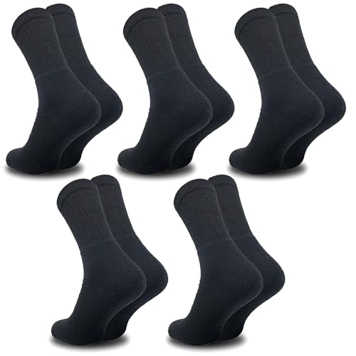 Sportsocken Tennissocken Herren 10 Paar 39-42 Dunkel Grau Baumwolle Atmungsaktive Anti Schweiß Arbeitsocken Work Socken von FEBE