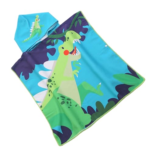 FEBE Badeponcho Kinder Dinosaurier Badetuch Mit Kapuze Bademantel für Kleinkind von FEBE