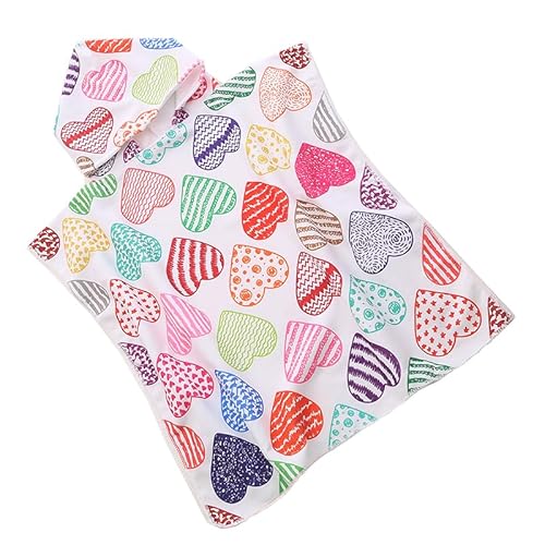 FEBE Badeponcho Kinder Herzen Badetuch Mit Kapuze Bademantel für Kleinkind von FEBE