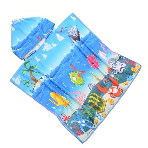 FEBE Badeponcho Kinder Ozean Badetuch Mit Kapuze Bademantel für Kleinkind von FEBE