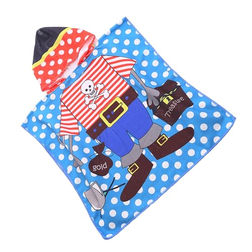 FEBE Badeponcho Kinder Pirat Badetuch Mit Kapuze Bademantel für Kleinkind von FEBE