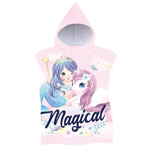 FEBE Badeponcho Kinder Unicorn Muster Badetuch Mit Kapuze Bademantel für Kleinkind Strandponcho Strandtuch FEBE Badeponcho Kinder Unicorn Muster Badetuch Mit Kapuze Bademantel für Kleinkind Strandponcho Strandtuch von FEBE
