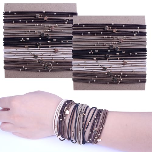 20 Stück Boho-Haargummis, Damen-Haarbänder, 5 neutrale Farben, Haargummis für dickes oder dünnes Haar, niedliche Haargummis für Pferdeschwanz-Halter, keine Beschädigung der Haargummis. 20 Stück Boho-Haargummis, Damen-Haarbänder, 5 neutrale Farben, Haargummis für dickes oder dünnes Haar, niedliche Haargummis für Pferdeschwanz-Halter, keine Beschädigung der Haargummis. von FECASIMY