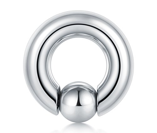 FECTAS PA Ring Prince Albert Piercing Ringe mit unverlierbarer Perle und Feder-Aktion CBR Monster Screwball Ringe 12G 16mm Chirurgenstahl Körperschmuck für Männer Frauen von FECTAS