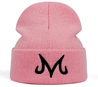 FECUNYO Neue Marke Majin Buu Wintermütze Baumwolle Strickmütze Strickmütze Beanie Mütze, rosa,schwarz, M von FECUNYO