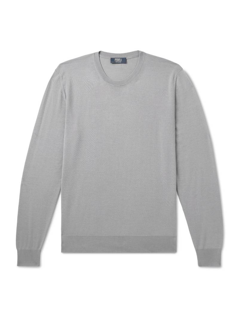 FEDELI - Argentina Slim-Fit Cashmere and Silk-Blend Sweater - Men - Gray - IT 48 von FEDELI