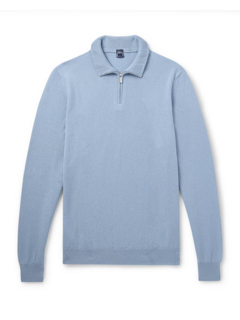 FEDELI - Favonio Slim-Fit Cashmere Half-Zip Sweater - Men - Blue - IT 54 von FEDELI
