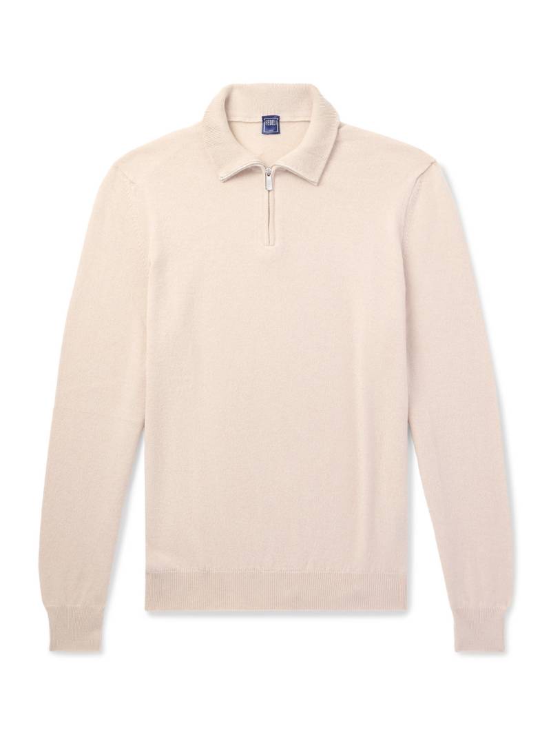 FEDELI - Favonio Slim-Fit Cashmere Half-Zip Sweater - Men - Neutrals - IT 56 von FEDELI