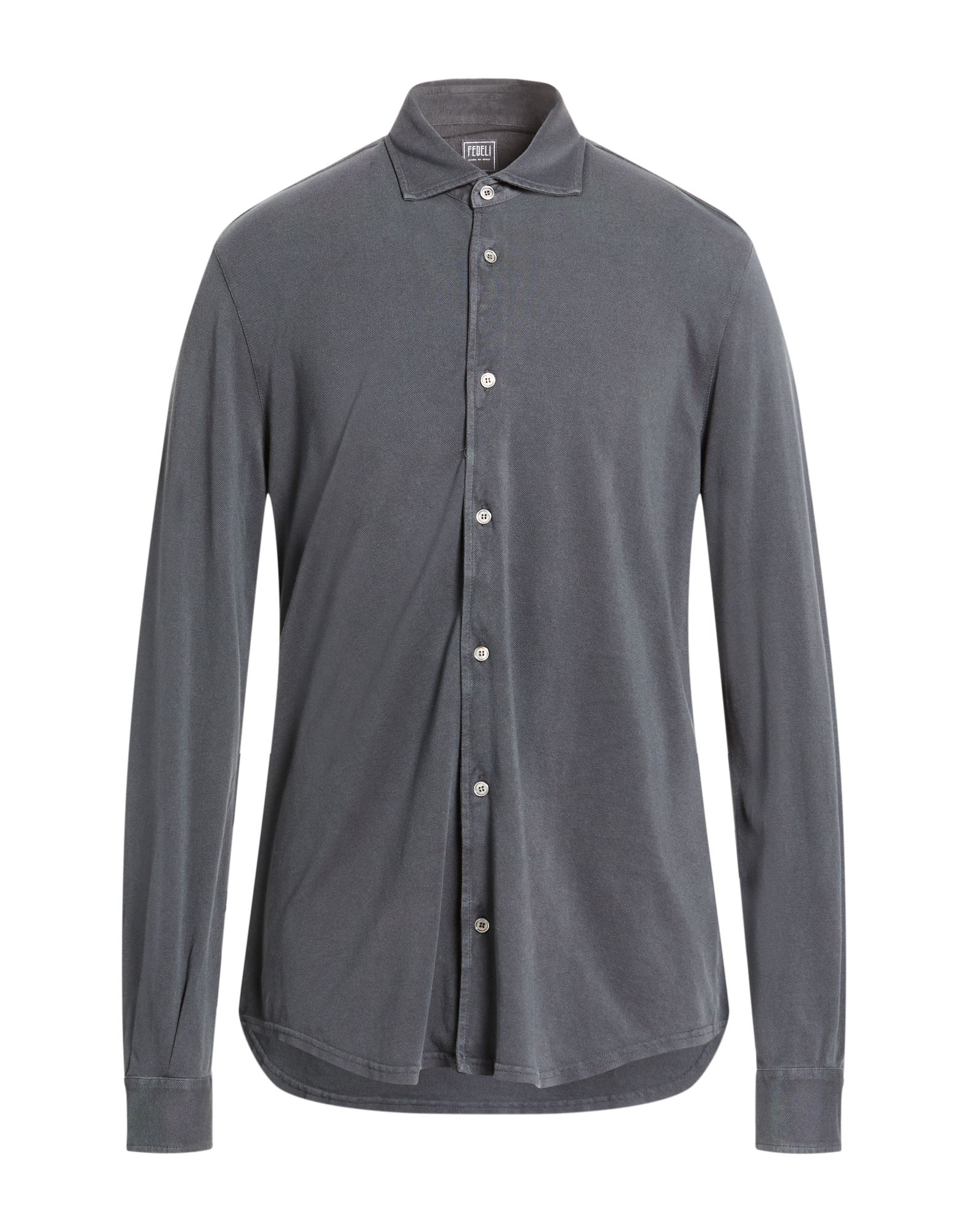 FEDELI Hemd Herren Braungrau von FEDELI
