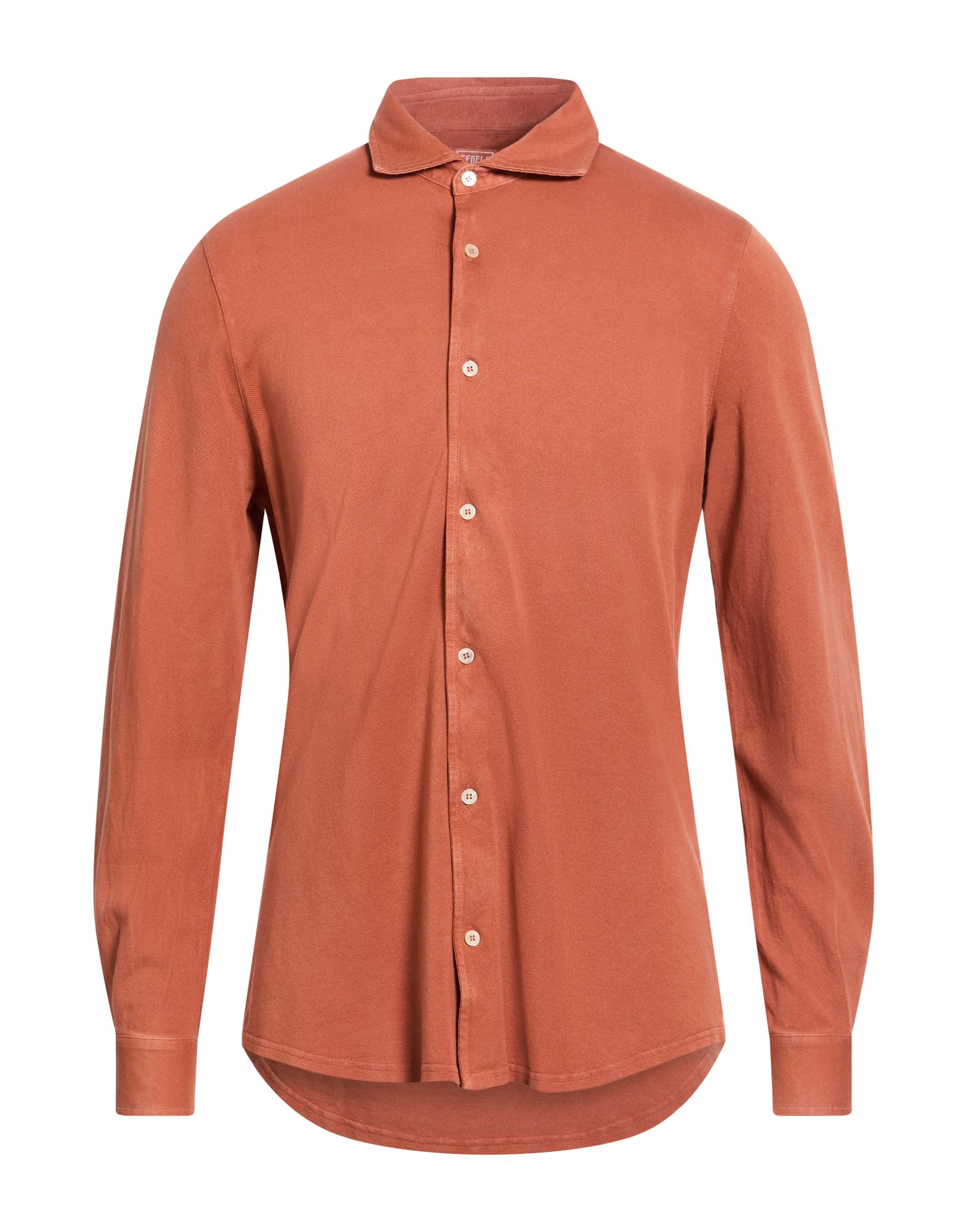 FEDELI Hemd Herren Rostrot von FEDELI