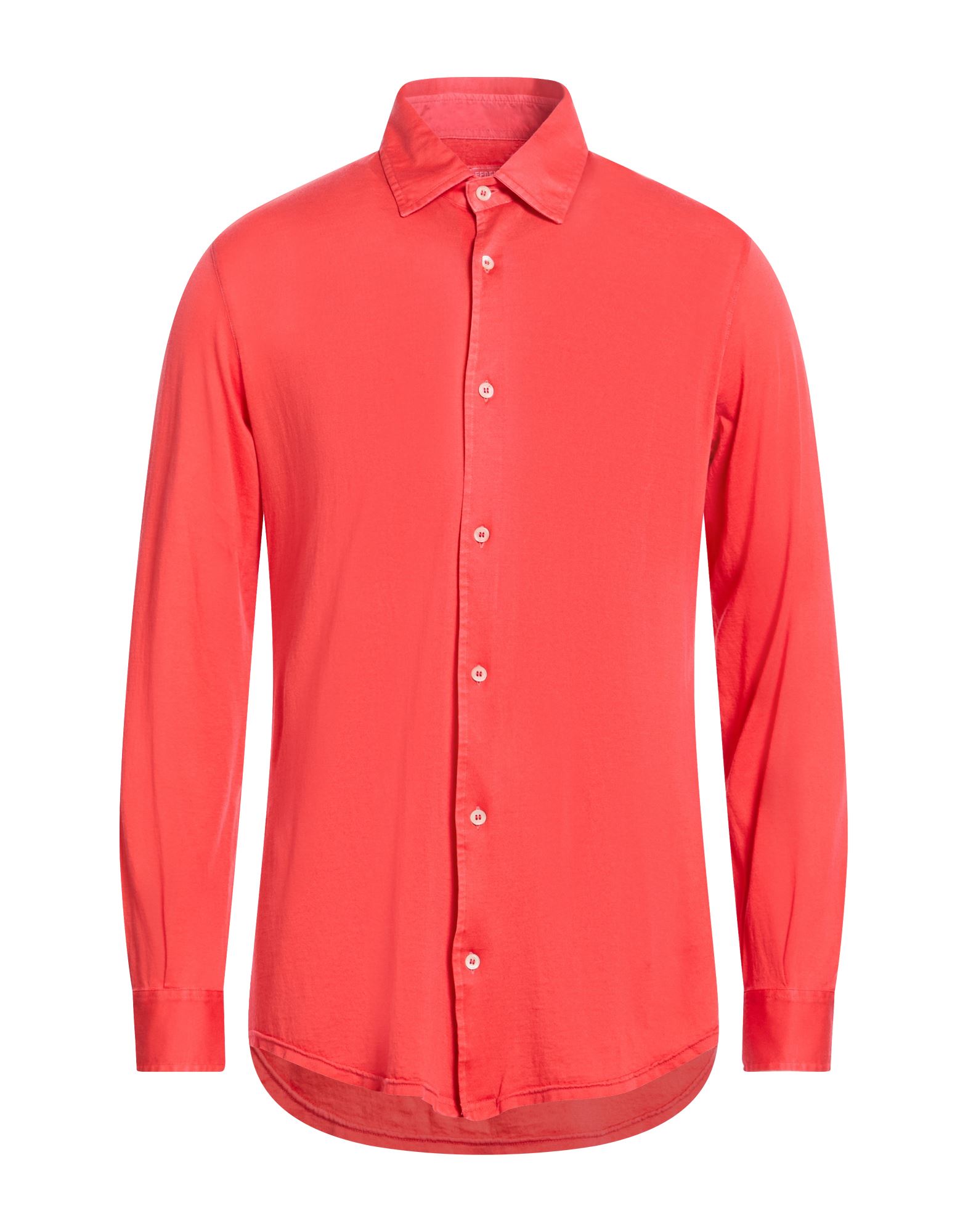 FEDELI Hemd Herren Tomatenrot von FEDELI