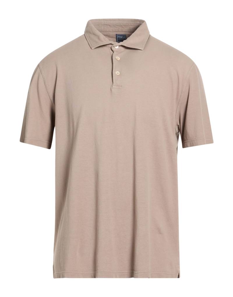 FEDELI Poloshirt Herren Hellbraun von FEDELI
