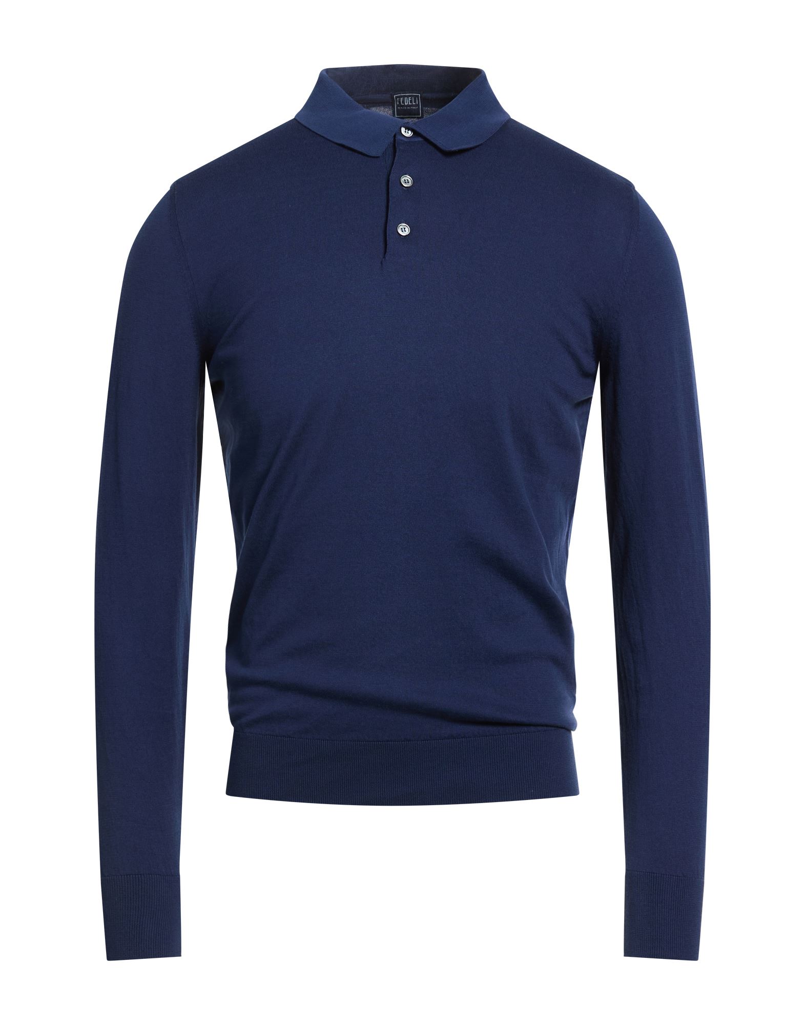 FEDELI Poloshirt Herren Marineblau von FEDELI