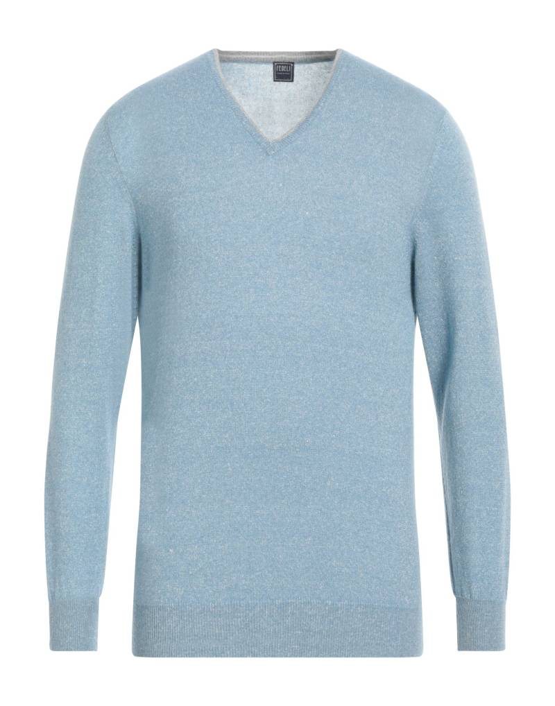 FEDELI Pullover Herren Hellblau von FEDELI